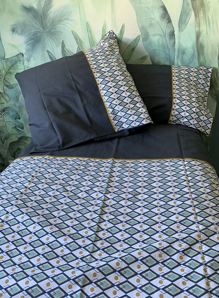 Housse de couette EasyHousse PALLAG finition avec biais 220 x 240 cm